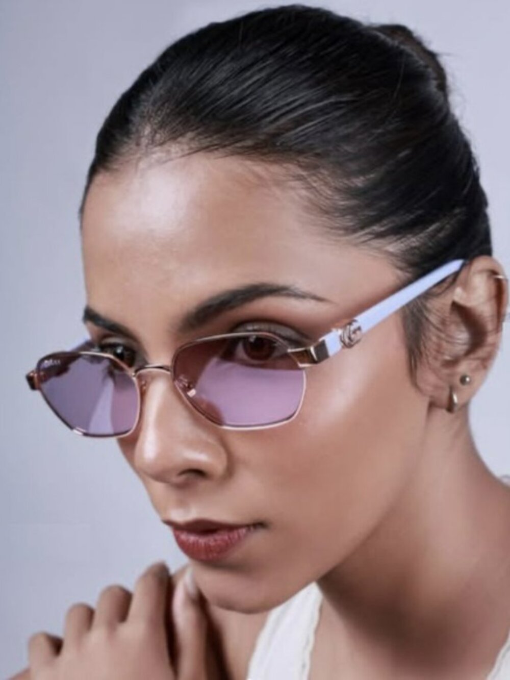 Gucci Women Sunglasses Rose Gold Lilac Oval GG1593S 004 NEW AUTHENTIC - Picture 13 of 13